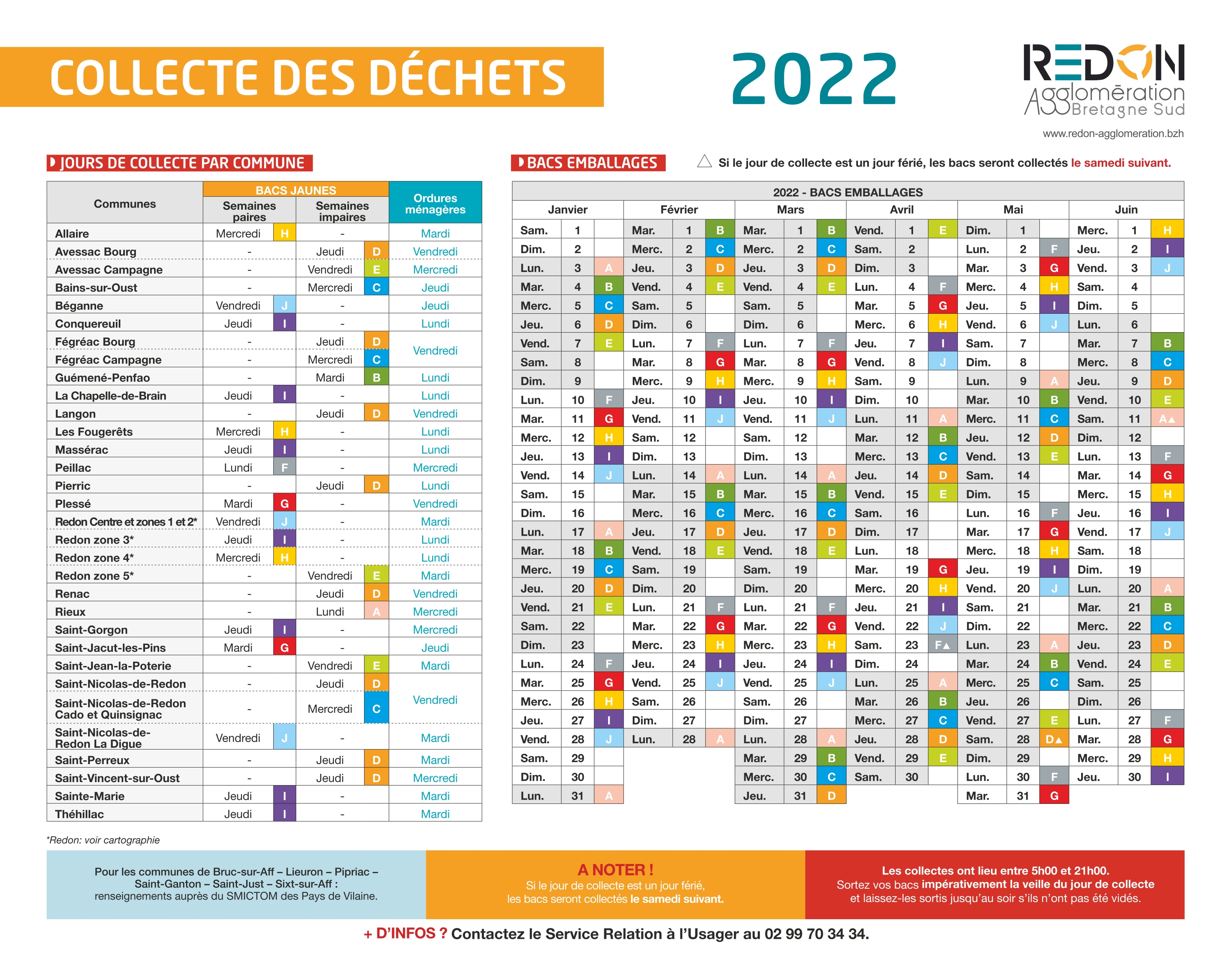 Calendrier Poubelle Jaune 2023 Tri Et Collecte | Redon Agglomération