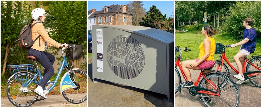 vélo, cyclistes, abri, touristes