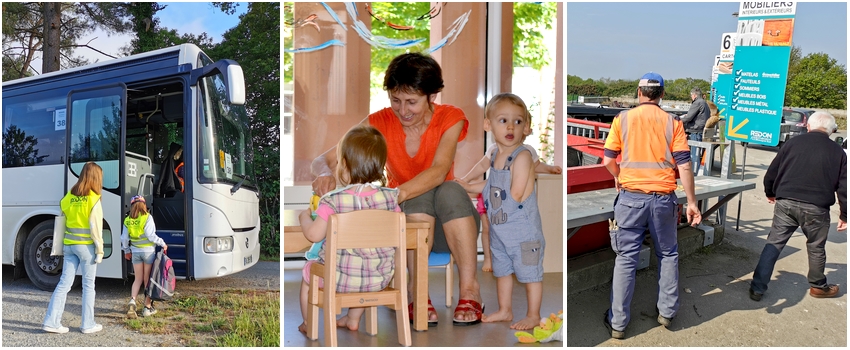 trsnaports scolaires, crèche, déchèterie