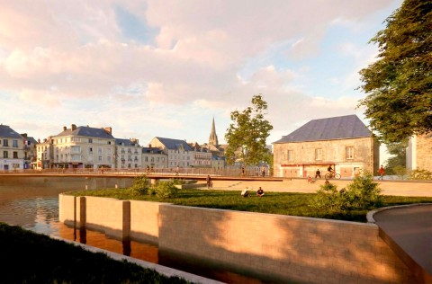 Une passerelle pour piétons et cyclistes, entre Redon et Saint-Nicolas-de-Redon