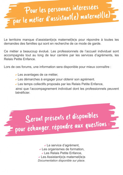 affiche à destination des assistants maternels