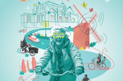 cycliste, vélo, dessins