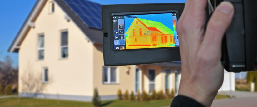 caméra thermique, maison, panneaux photovoltaïques