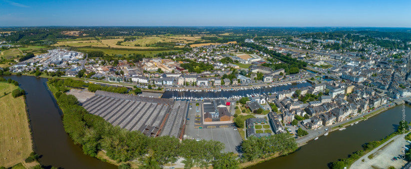 vue aérienne des quartiers portuaires de Redon