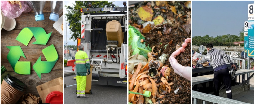 recyclage, benne à ordures, compost, dépôt en déchèterie