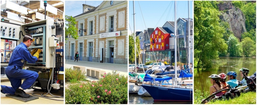 industrie, gare, bateaux, port, nature