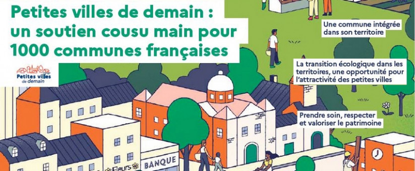 schéma d'une petite commune, commerces, bourg, habitants