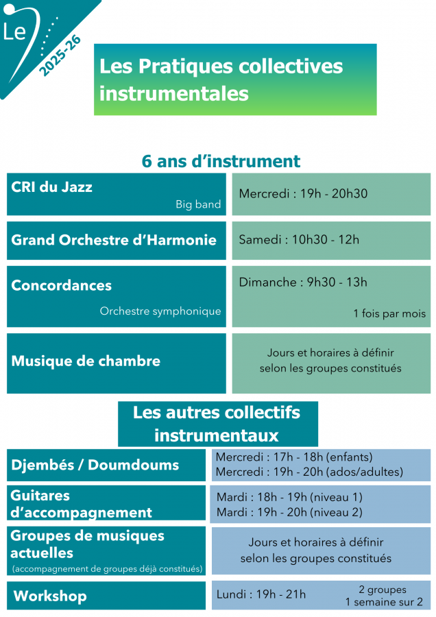 Horaires - PC instru 3.3 - 2025/2026