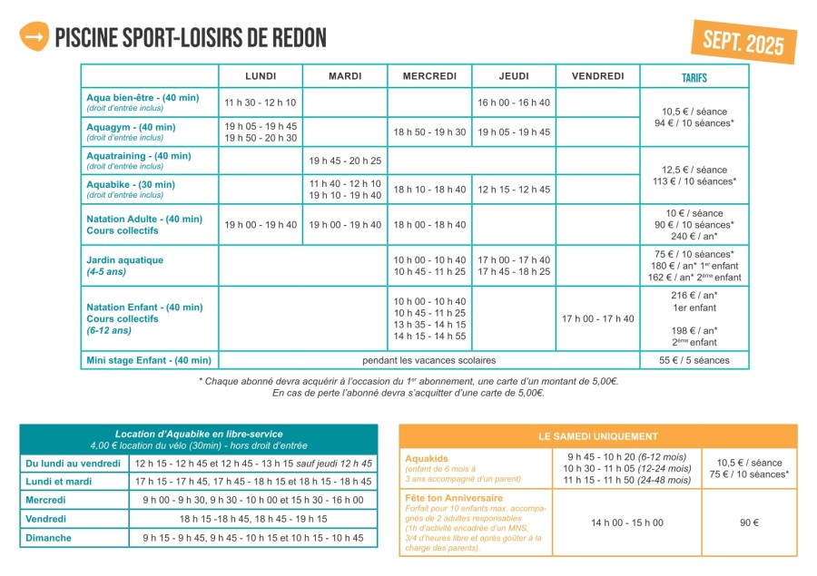 cours piscine redon - sept 2025