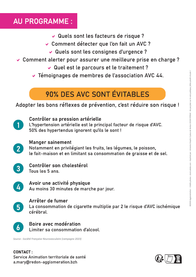 flyer verso conférence AVC