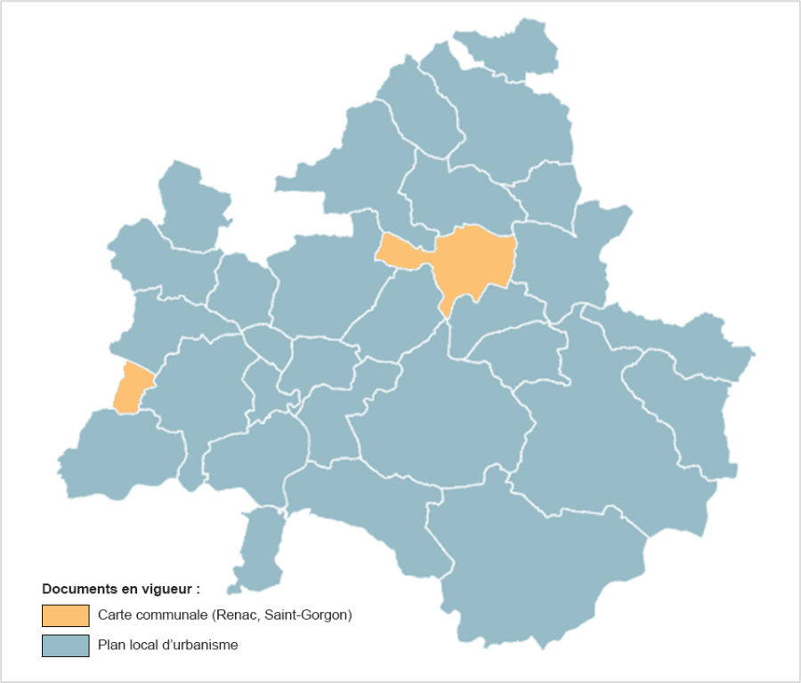 carte des documents d'urbanisme en vigueur