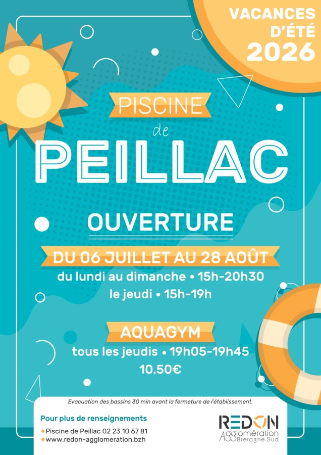 Affiche Piscine Peillac été 2026