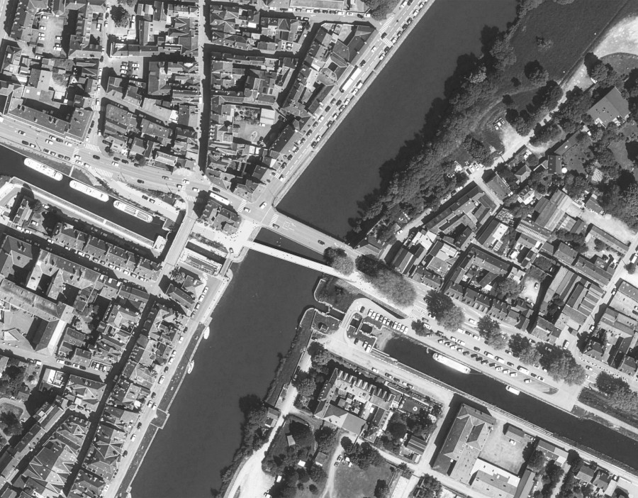 vue aérienne de la future passerelle