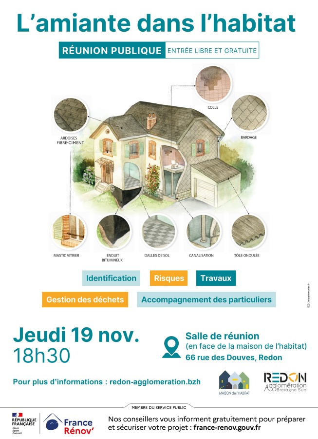 Affiche l'amiante dans l'habitat