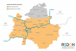 carte des 25 communes du territoire pour lesquelles REDON Agglomération assure la gestion des déchets